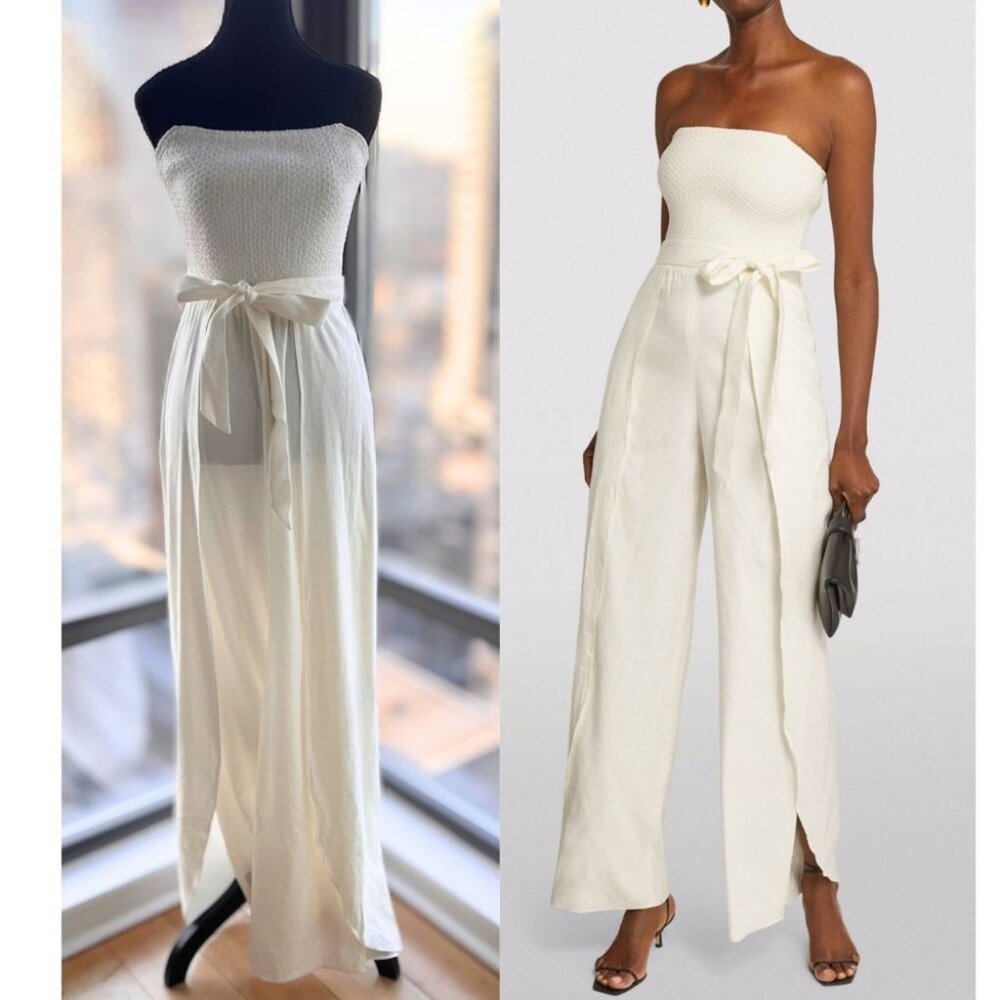 🆕 🤌👌Unworn ALICE + OLIVIA 🧿 NWT  Strapless Offwhite Jumpsuit - Size 4